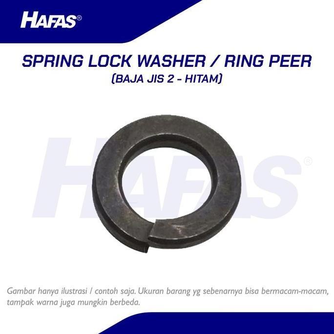 Ring Peer Baja JIS 2, M16 (hitam) | Spring Lock Washer WL - 50 pcs