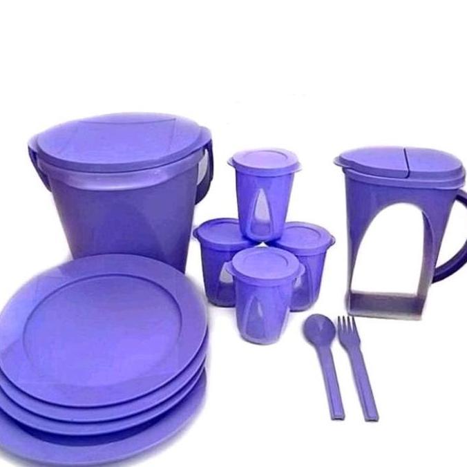 TERLARIS PLATE GLASS OUTDOOR DRINKING SET TUPPERWARE