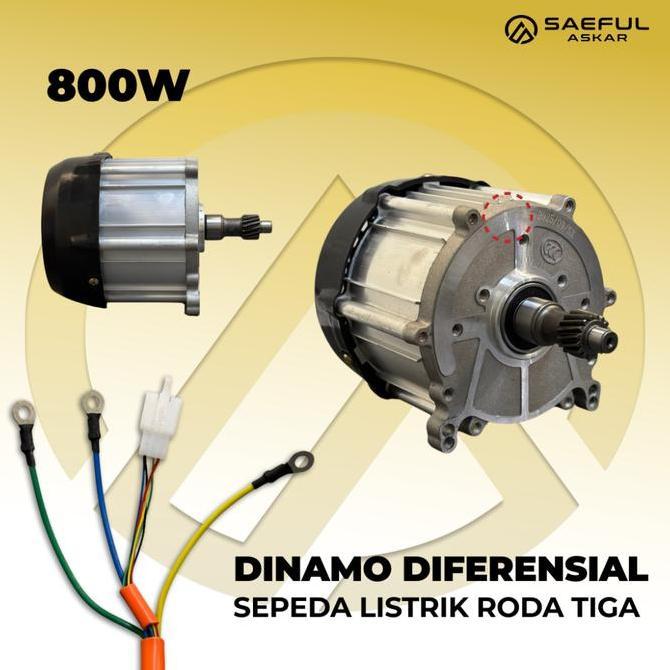 Dinamo Gardan Differential Sepeda Listrik Roda Tiga 500W 800W 1000W