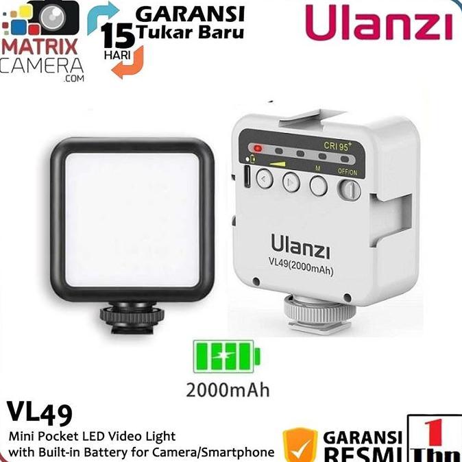 Ulanzi VL-49 VL 49 Lampu LED Mini Video Light for Camera, Smartphone