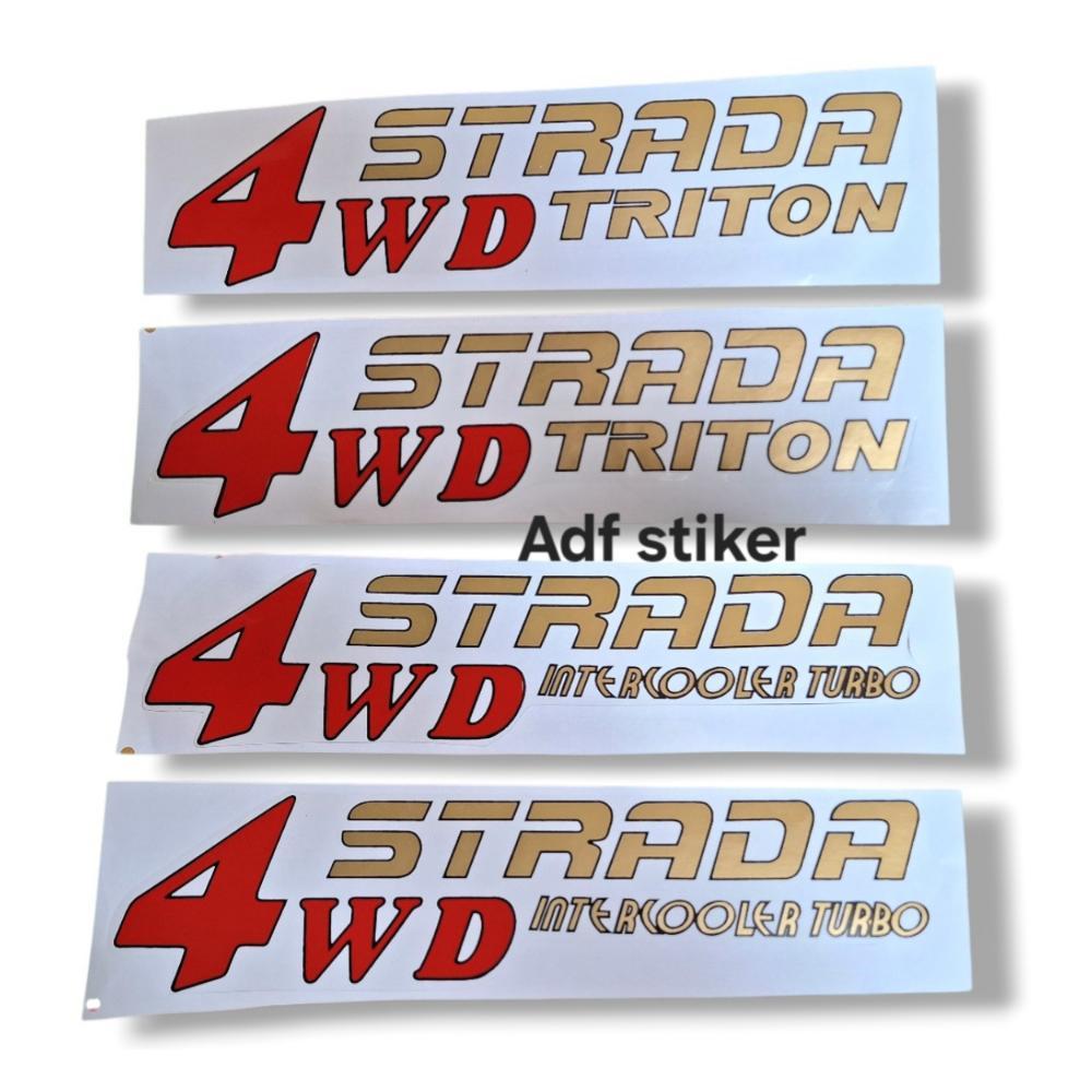 NEW Stiker Body Mitsubishi Strada 4WD Triton Strada 4wd Intercooler Turbo 1set / sticker 4wd strada 