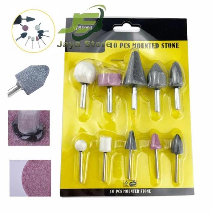 Mounted Stone 10 Pcs Mata Bor Batu Asah / Batu Poles Oslo Porting Mata Tuner Set 10 pcs Batu Osco Ba