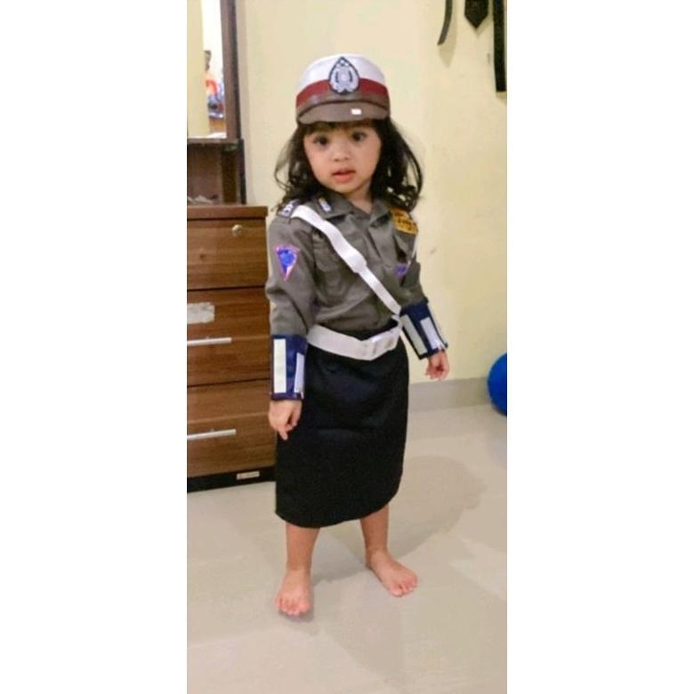 Diskon Baju Polisi Anak Perempuan//Baju Seragam Polwan Anak Setelan Rok Dan Celana/Kostum Karnaval/B