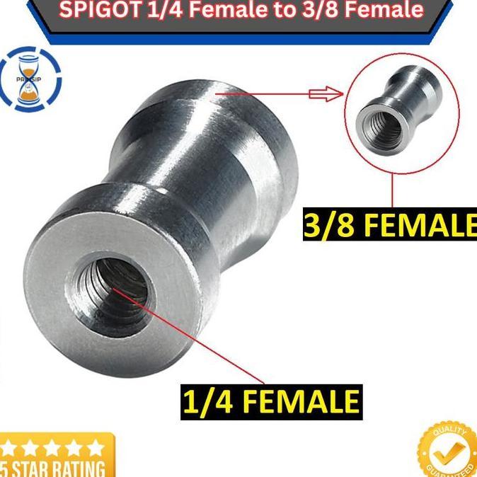 SPIGOT Female 1/4 to Female 3/8 Screw Baut Adapter Converter Light Stand Tripod