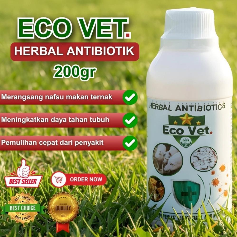 Ready Stock Ecovet Herbal Antibiotik 200 gram - LEBIH EFEKTIF - Ecovet Original 200gram