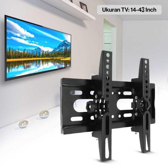TERLARIS BRACKET TV MONITOR / BRAKET TV FLAT PANEL 20 X 20 CM 14-43 INCH TV