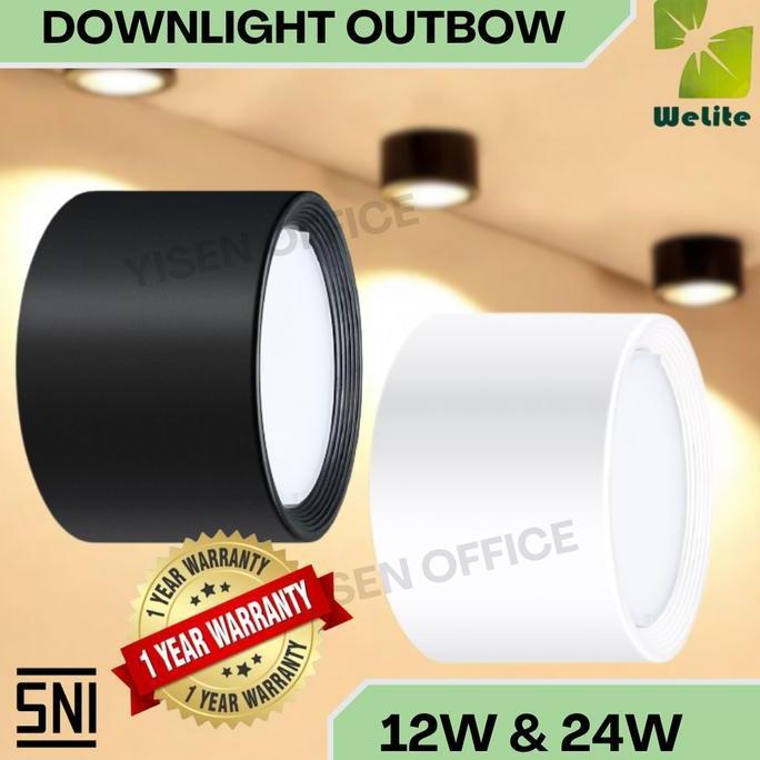 Lampu Plafon Rumah Led Downlight Outbow 12 Watt 24 Watt White Black