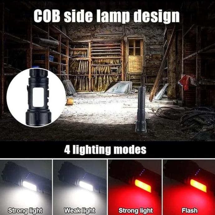 Senter Swat Led / Senter Led Xhp-160 / Senter Cas Usb Portable 7 Mode