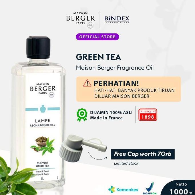 Maison Berger Refill Diffuser Fragrance The Vert / Green Tea 1L Maison Berger / Lampe Berger