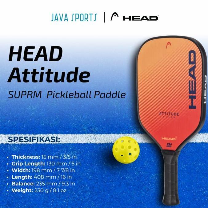 Raket Pickleball Head Attitude SUPRM Original Pickleball Paddle Racket