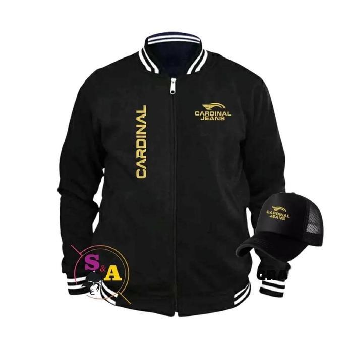NEW GRATIS TOPI..!!!! JAKET VARSITY CARDINAL KIRKAN LOGO GOLD JAKET BASEBALL PRIA-WANITA ORI