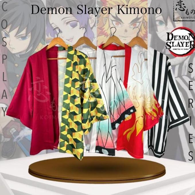 NEW BERKUALITAS KOIMONO KOSTUM KIMONO HAORI OUTER CARDIGAN JEPANG COSPLAY DEMON SLAYER / KIMETSU NO 