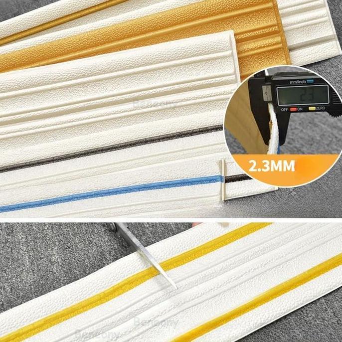 EQVON 2.3 Meter Wallpaper List Border Foam Stiker List Dinding 3D Wallborder Wallpaper Foam List Teb