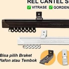 Rel Vitrase Fullset Batang Gorden Tiang Kotak Besi Gorden Rel Vitrase