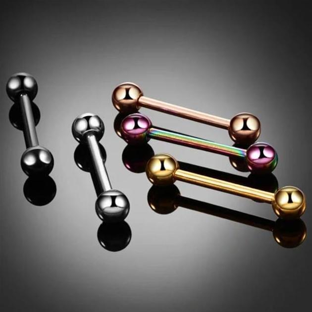 Youboy- 1 Pcs Anting  Piercing Lidah Tounge Stainless Stell ( T. Lidah Ball 5 6 Mm) Titanium
