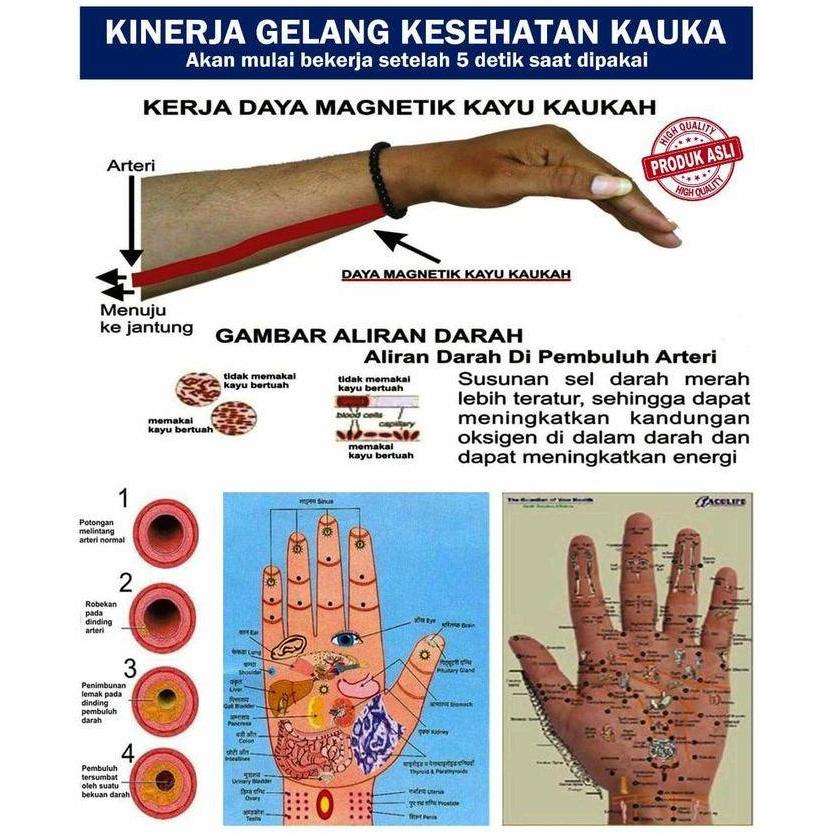 Youboy- Gelang Kesehatan Kayu Kokka Kaukah - Gelang Kokka Original Bulat Besar Elastis Karet