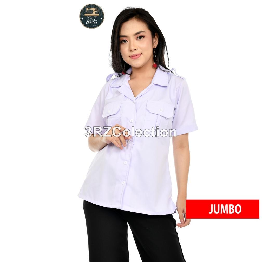 New Size Jumbo Baju Putih Dinas Pns Wanita Lengan Pendek Seragam Pns Wanita Jumbo