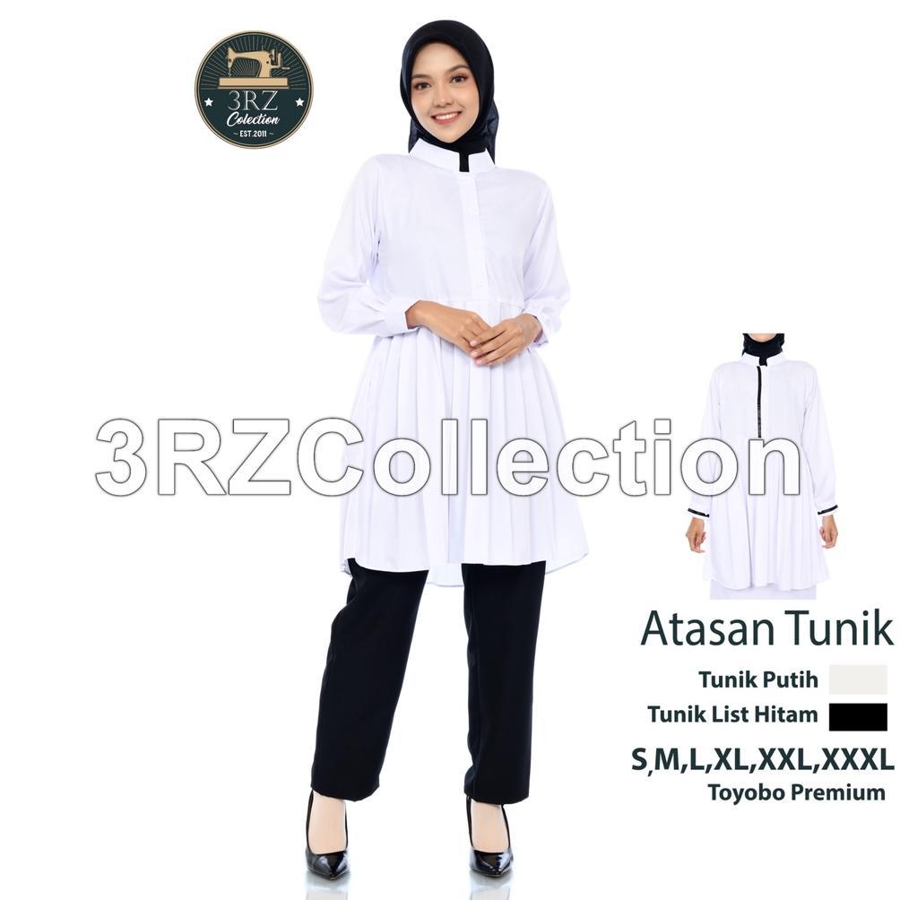 Bagus Tunik Putih Wanita Baju Tunik Putih Lis Hitam Pns Seragam Putih Pns Wanita Baju Putih Tunik Na