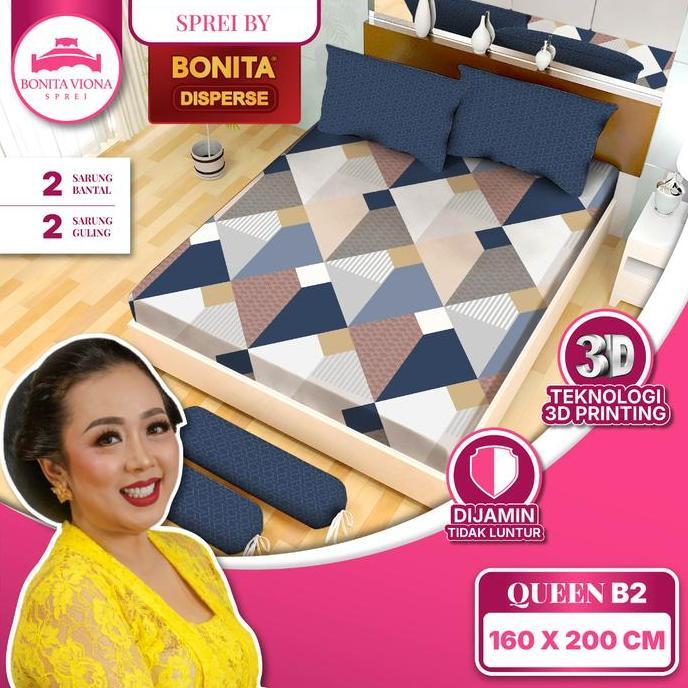 TERLARIS (TERMURAH) SPREI BONITA QUEEN SIZE NO.2 (160X200) TINGGI 20 ADA ANTI SLIP 100% ORINAL [TERM
