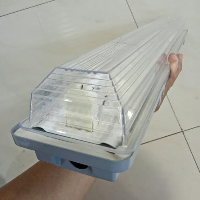 TERBARU - Kap Lampu Neon Panjang TL T8 2x36 watt atau 2x40 watt waterproof IP65