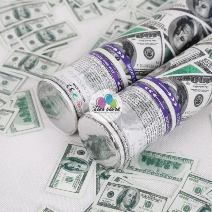 party popper dollar / confetti 50 cm dollar