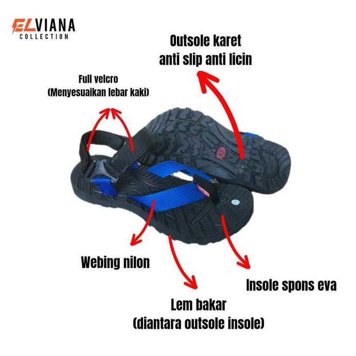Sandal Gunung Jepit Talincang Dewasa BigSize 43-47 Hitam LemKuat Karet Karet Pria