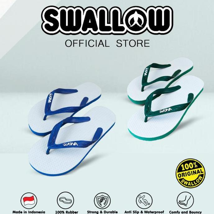 Okina Sandal Jepit 05 BK Size 11 - Sendal Karet Dewasa Wanita Pria Anti Selip