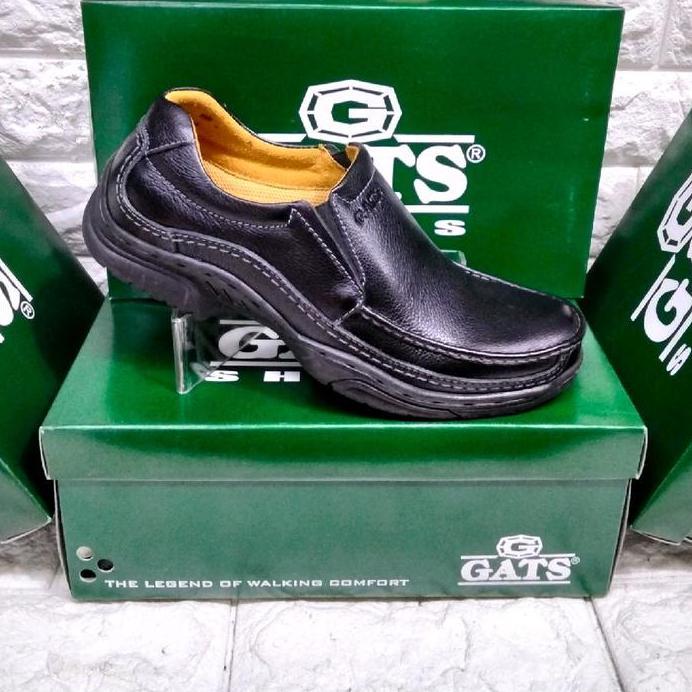 GATS Sepatu GATS MP 2605 Kasual Kulit Pria Flat Shoes Original Bahan Berkualitas Terbaik Warna Hitam