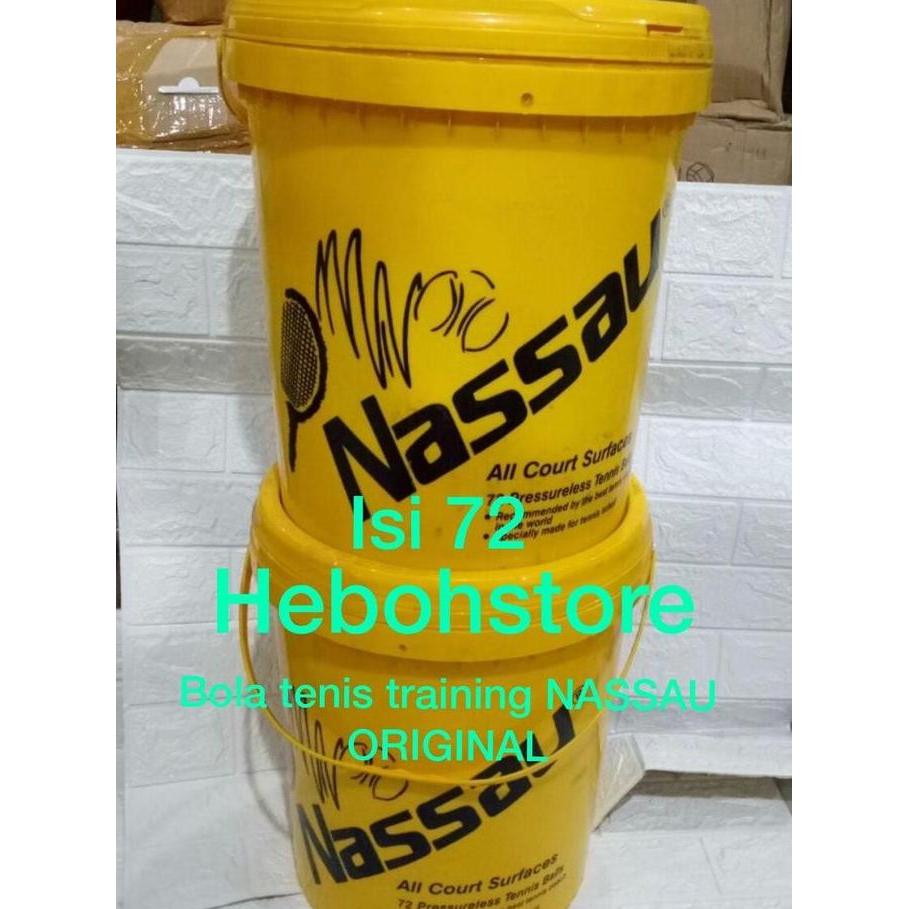 Bola Tenis NASSAU TRAINING/bola tenis Latihan NASSAU isi 72 ember ORI