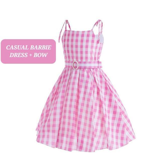 BAJUKIDDIE CASUAL BARBIE DRESS KOSTUM PINK FASHION PRINCESS PINK Costume Aksesoris
