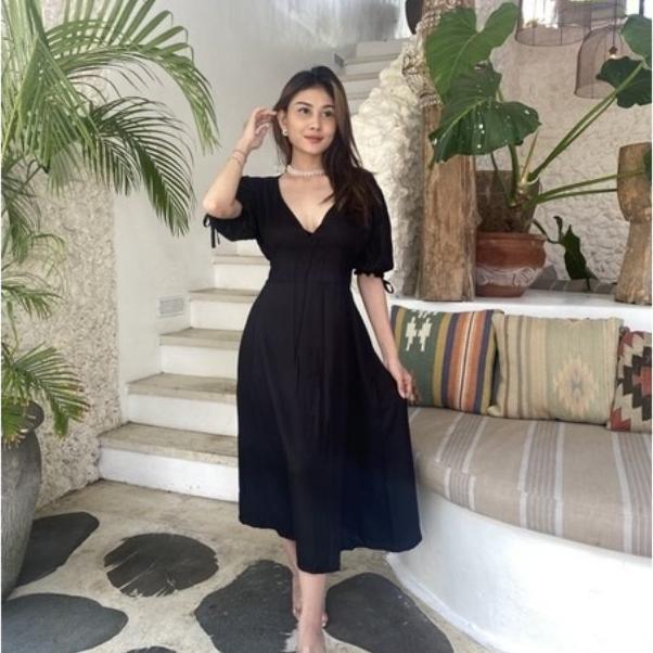 Lavia Dress - Rayon Dress - Korean Dress- Long Dress - Dress Pantai - White Dress