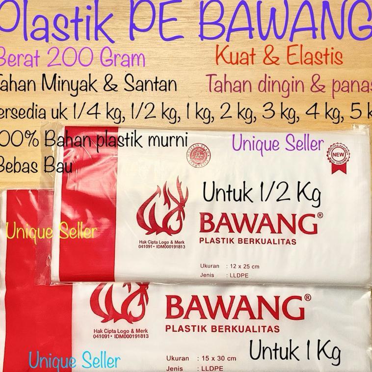 Plastik Pe Bawang Tebal 03 Uk 10X20 (1/4 Kg) 12X25 (1/2 Kg) 15X30 (1 Kg) 18X35 (2 Kg) 20X35 (3 Kg) 2