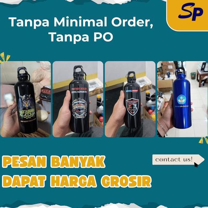Tumbler Botol Sport Carabiner Aluminium 500ml Botol Minum Custom Botol Sepeda