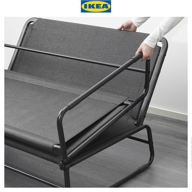 Terlaris Ikea Hammarn Sofa Bed Knisa Abu-Abu Tua 120Cm, Bahan Busa Nyaman, Garansi 10 Tahun, Cocok U