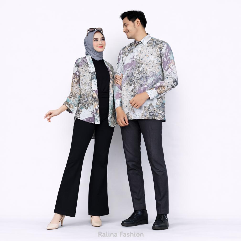 Premium Couple Batik Modern Premium | Kemeja Batik Pria & Blazer Wanita | Baju Couple Pesta Kondanga