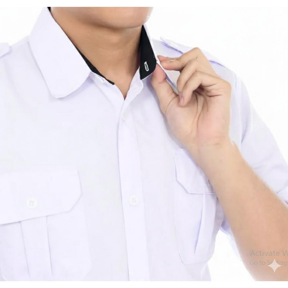Grade Ori (Promo) Baju Dinas Putih Pria Lengan Pendek Seragam Pns Putih Pria Kemeja Pdh Putih Pns Pr