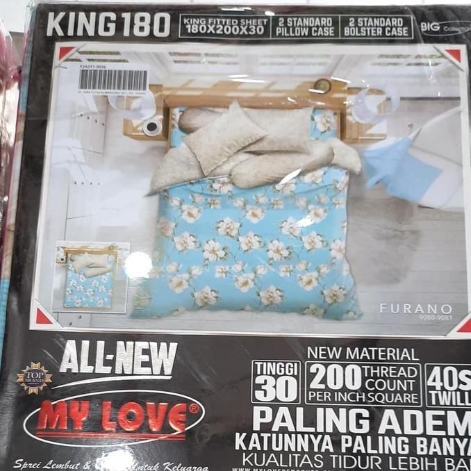TERLARIS SPREI MY LOVE UKURAN 180 X 200 X 30 CM | SPREI KATUN MY LOVE