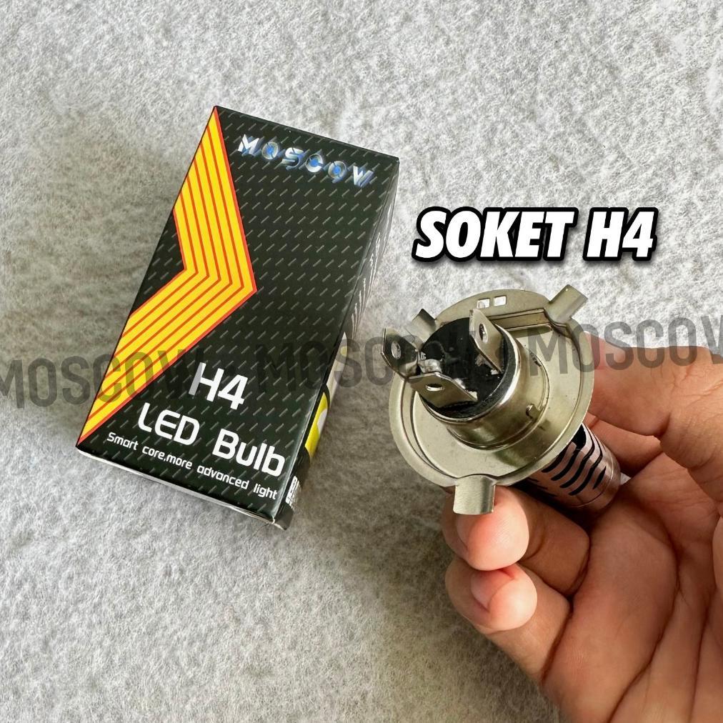 HOT PRODUCT Lampu LED Laser H4 2 Warna Putih Kuning Hi Lo Ac Dc Senja Biru Lampu Led Utama motor H4 