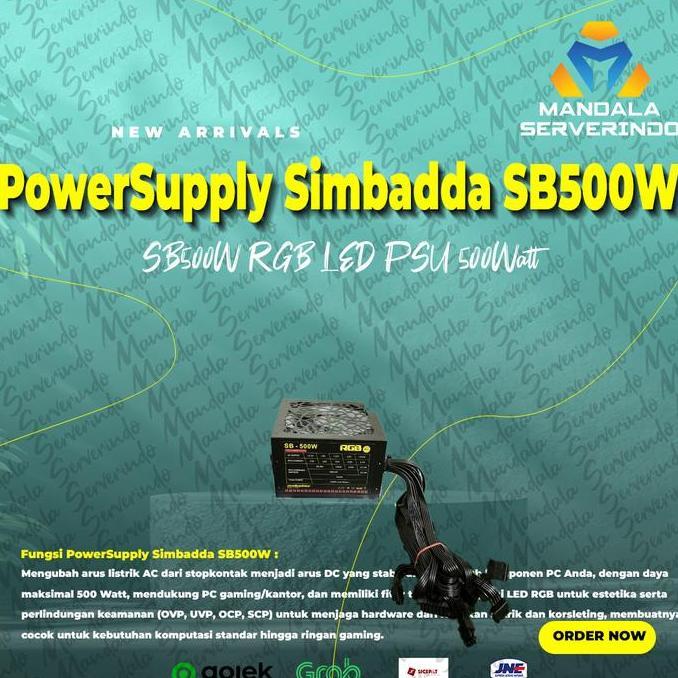 Power Supply Simbadda SB500W RGB LED PSU 500Watt