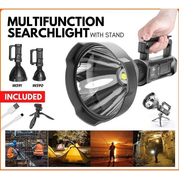 Senter Led Sorot Jarak Jauh Super Terang X2000 W590/W591 Lampu Senter Jumbo Big Lamp Led Multifungsi
