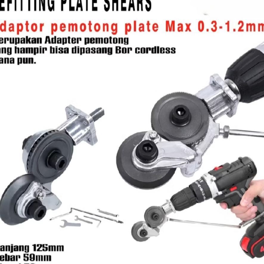 Mollar Adaptor Bor Gunting Potong Plat Besi Seng - Adaptor Pemotong Seng (Tidak Termasuk Bor)
