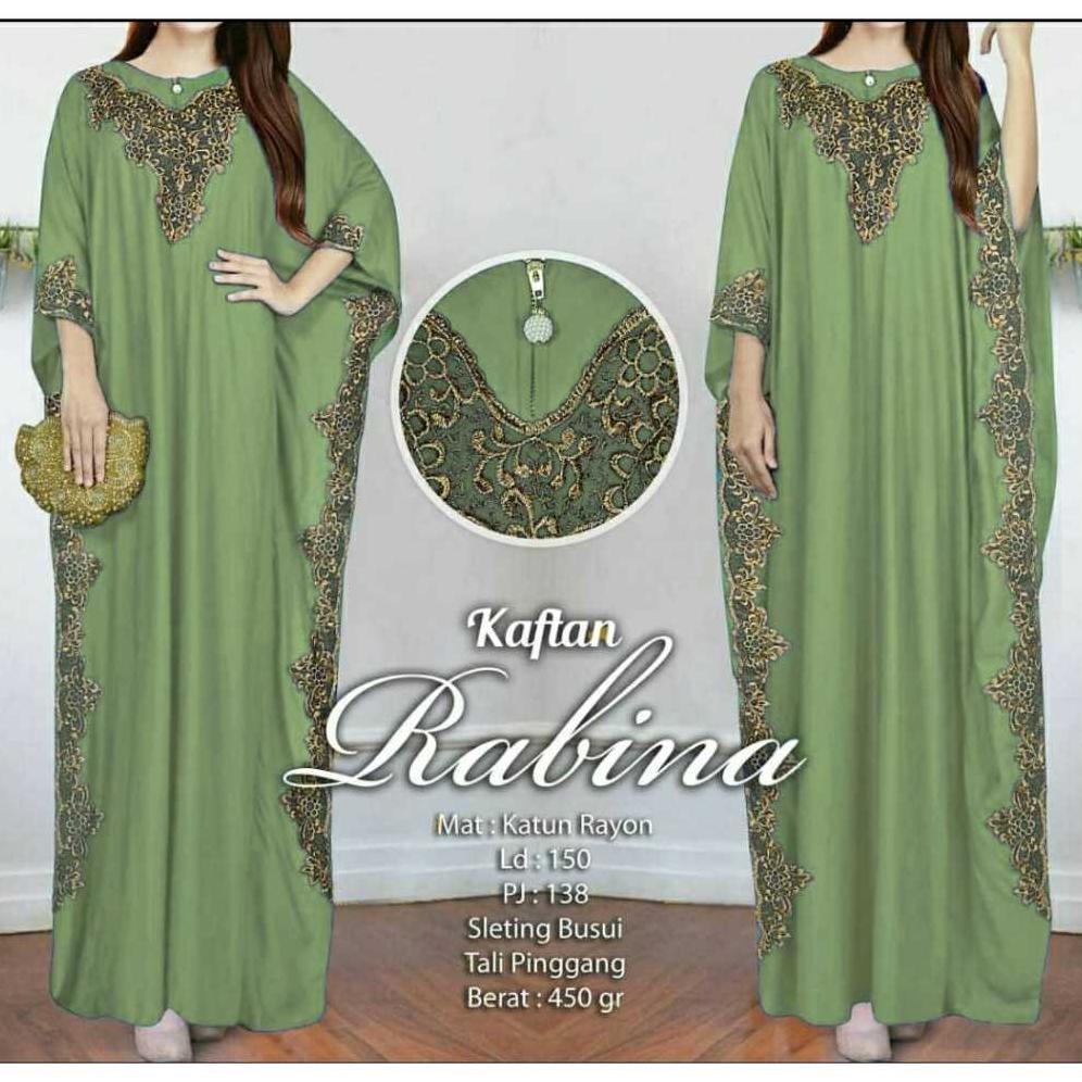 CUCI GUDANG FWG - RABINA KAFTAN  / KAFTAN / KAFTAN WANITA / KAFTAN LEBARAN / PAKAIAN WANITA / BAJU W