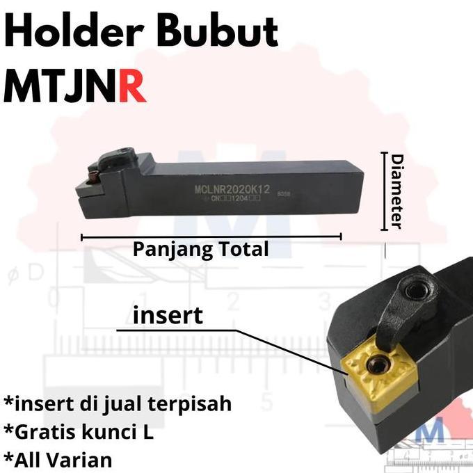 Stang Bubut MTJNR 1616 2020 2525 3232 Holder Pahat MTJNR Insert TNMG