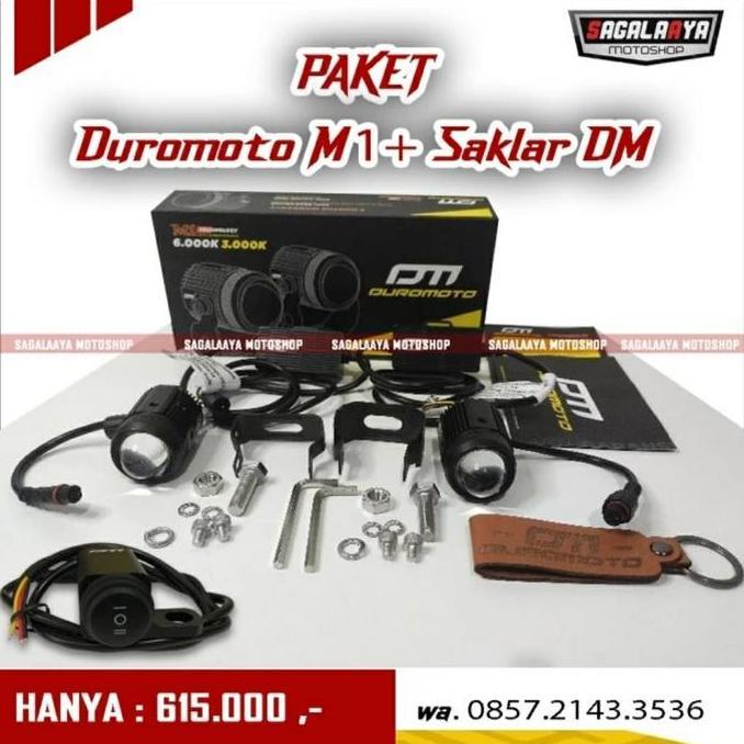 lampu duromoto M1 dan saklar switch paket promo murah original garansi
