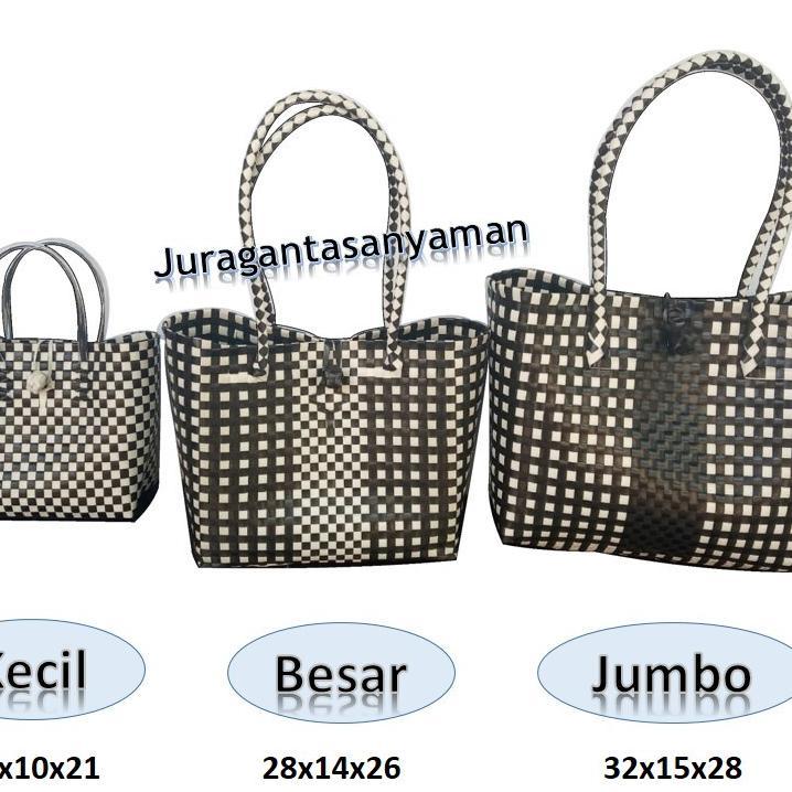 Tas Anyaman Plastik Untuk Hajatan Jumbo Besar Premium Monochrome Hampers Juragantasanyaman