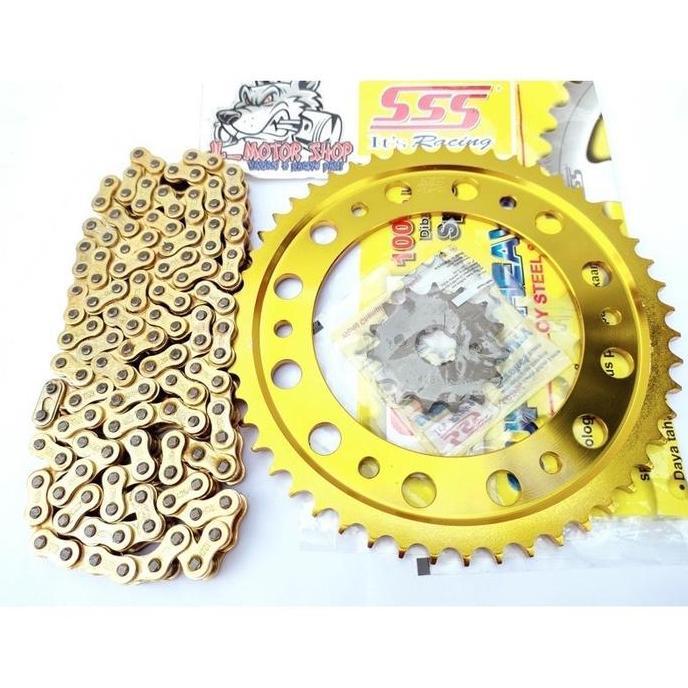 Gir Gear Set Gearset Sss 428 CRF 150 CRF150 L CRF150L Gear Warna Gold Emas SSS