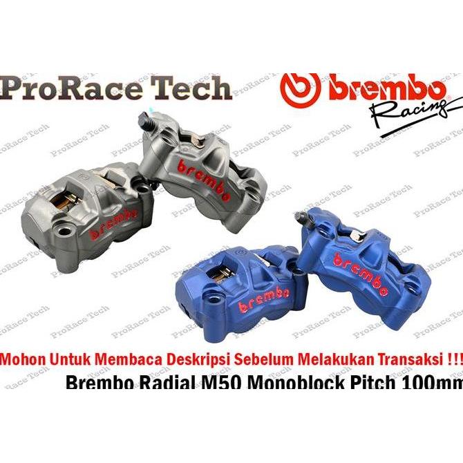 Kaliper Brembo Radial M50 100mm Monoblock Sepasang Kanan Kiri