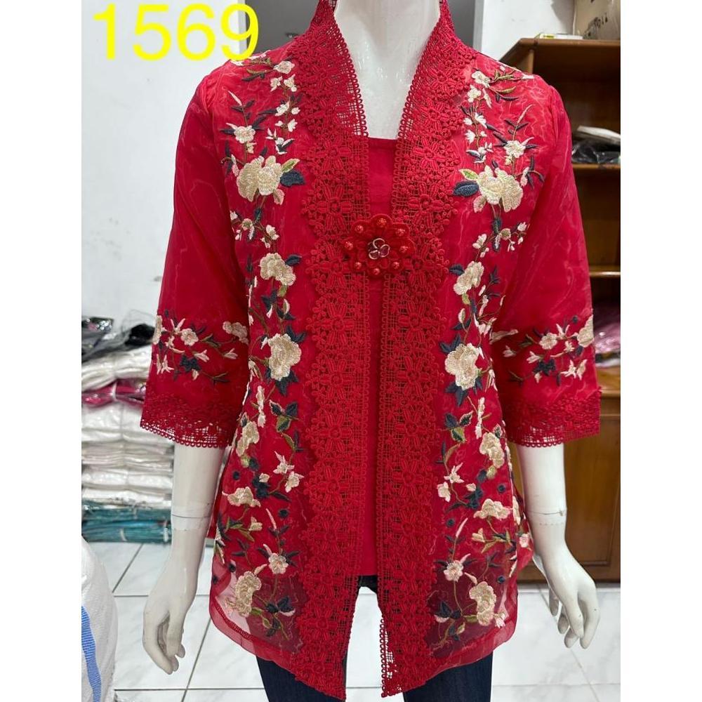 NEW 1508 kebaya rompi bordir organdi premium bros /kebaya encim