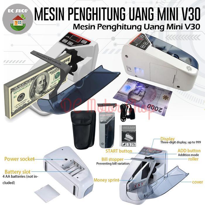 Mesin Penghitung Uang Mini V30 Portabel Money Handy Counter Hitung V30