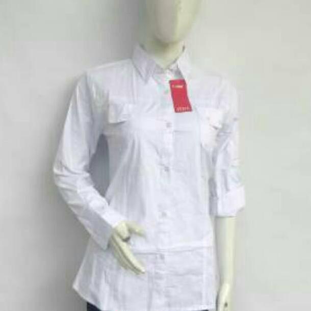 original kemeja putih pns wanita/baju pns cewek/kemeja dinas/kemeja panjang putih wanita
